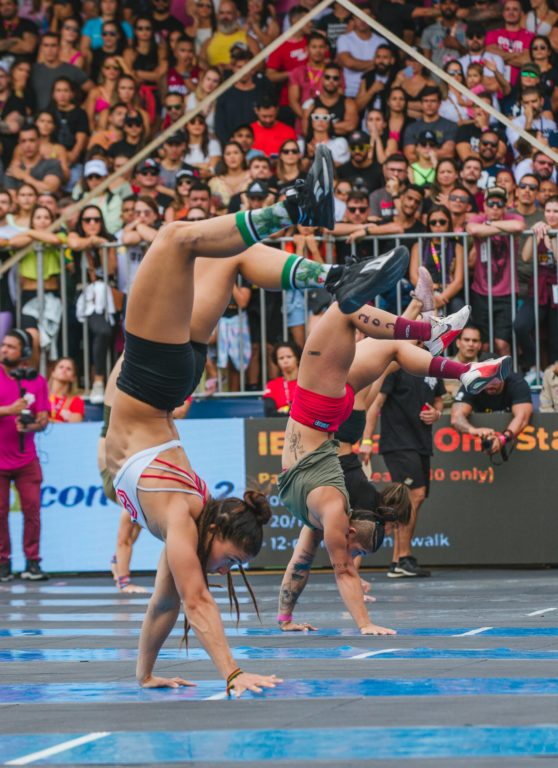 CrossFit athletes doing a handstand walk