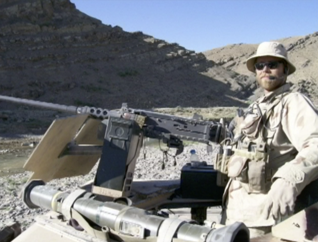 Jamie Nicholas in his military uniform while deployed